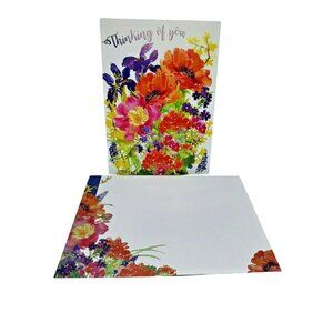Thinking Of You Multicolored Greeting Card With Matching Envelope | Blank Inside